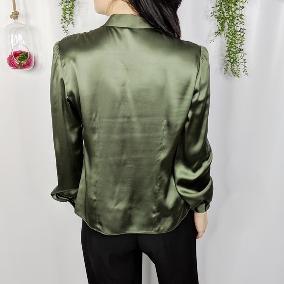 ELIE TAHARI silk pintucked button front blouse 582 - Picture 4 of 8